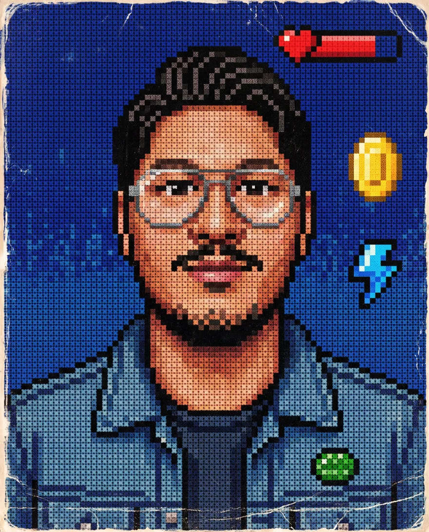 Póster pixel-art retro